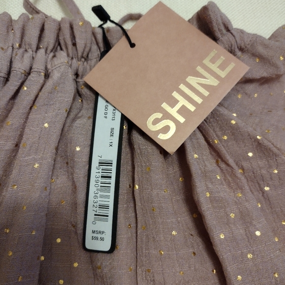 Harvé Benard 1X Mauve Rose Gold Dot Gauzy Top - Picture 4 of 11